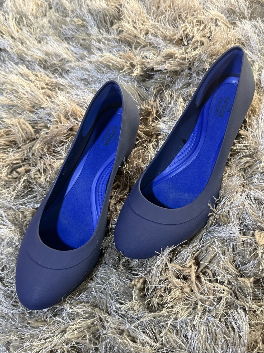 Crocs Blue Lina Wedge Heels - Picture 6 of 8